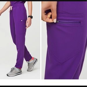 Figs small tall magic purple high waisted yola scrub pants